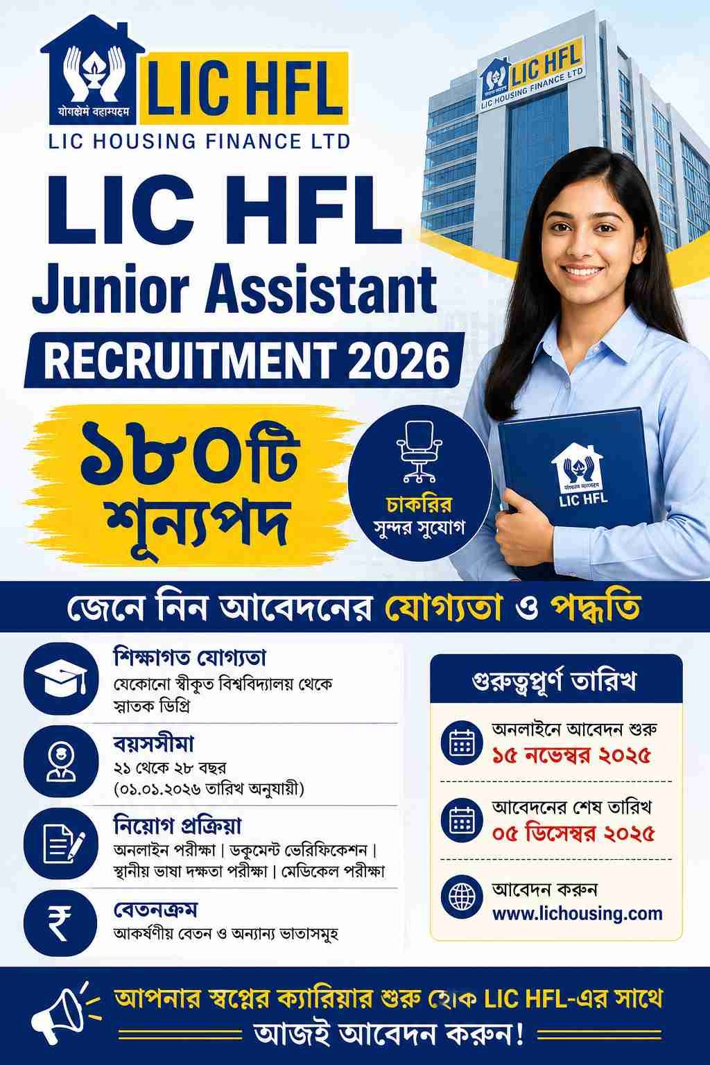 LIC HFL Junior Assistant Recruitment 2026