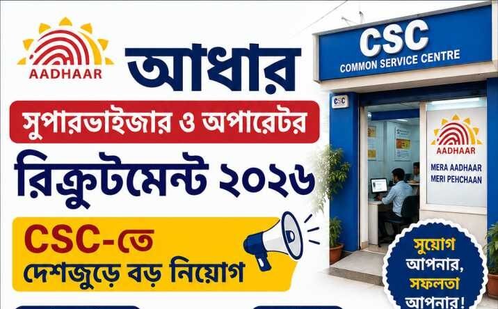 Aadhaar Supervisor Operator Recruitment 2026